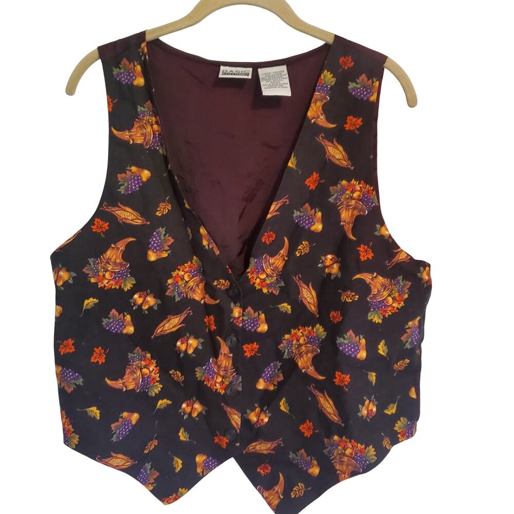 Vintage 90s Basic Element Cornucopia Harvest Than… - image 1